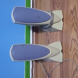 2 rare vintage Kenwood CL-701 White computer speakers set